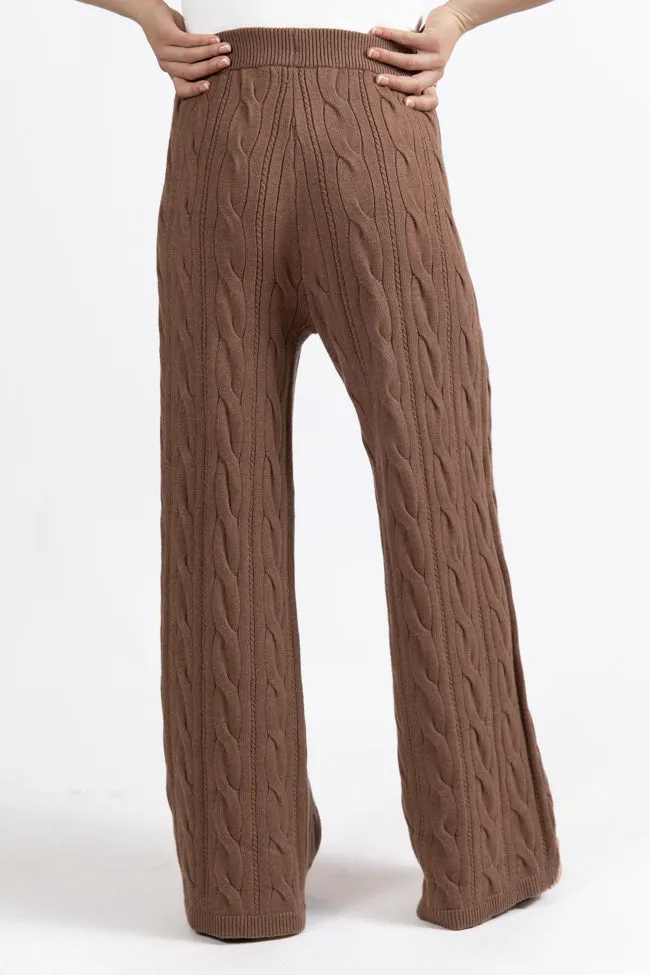 Forever Winter Mocha Cable Knit Sweater Lounge Pants FINAL SALE sold by Pink Lily product image thumbnail 4