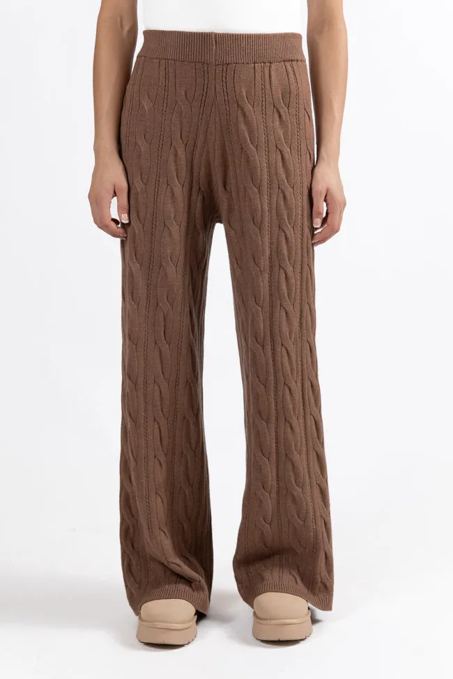 Forever Winter Mocha Cable Knit Sweater Lounge Pants FINAL SALE sold by Pink Lily