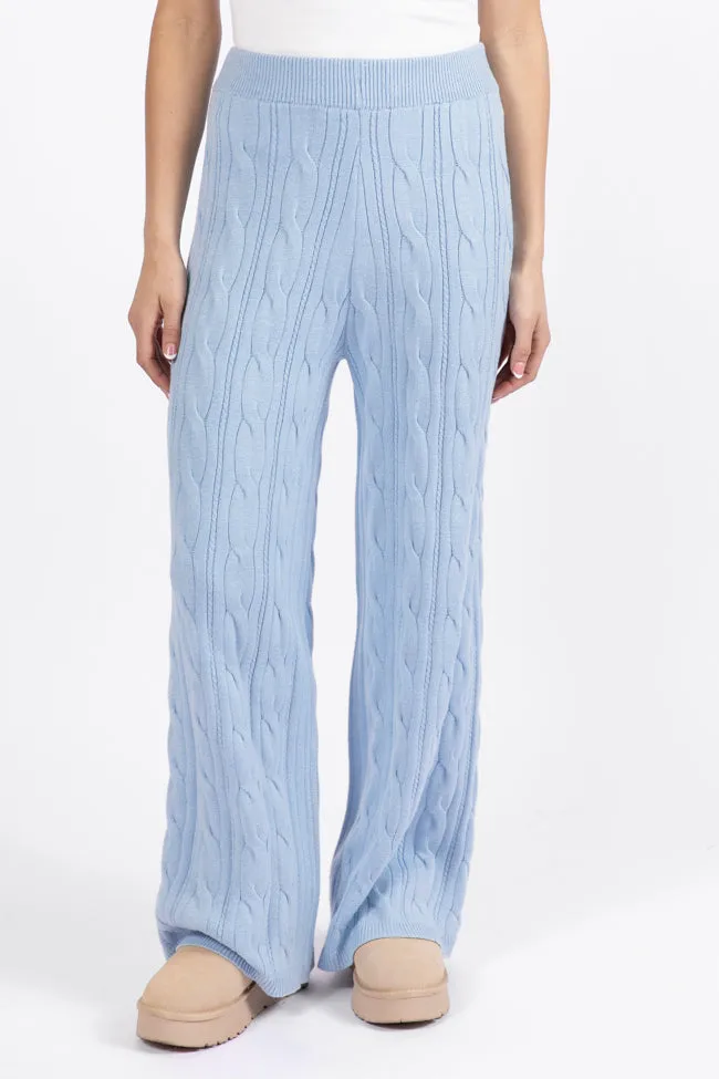 Forever Winter Light Blue Cable Knit Sweater Lounge Pants FINAL SALE sold by Pink Lily