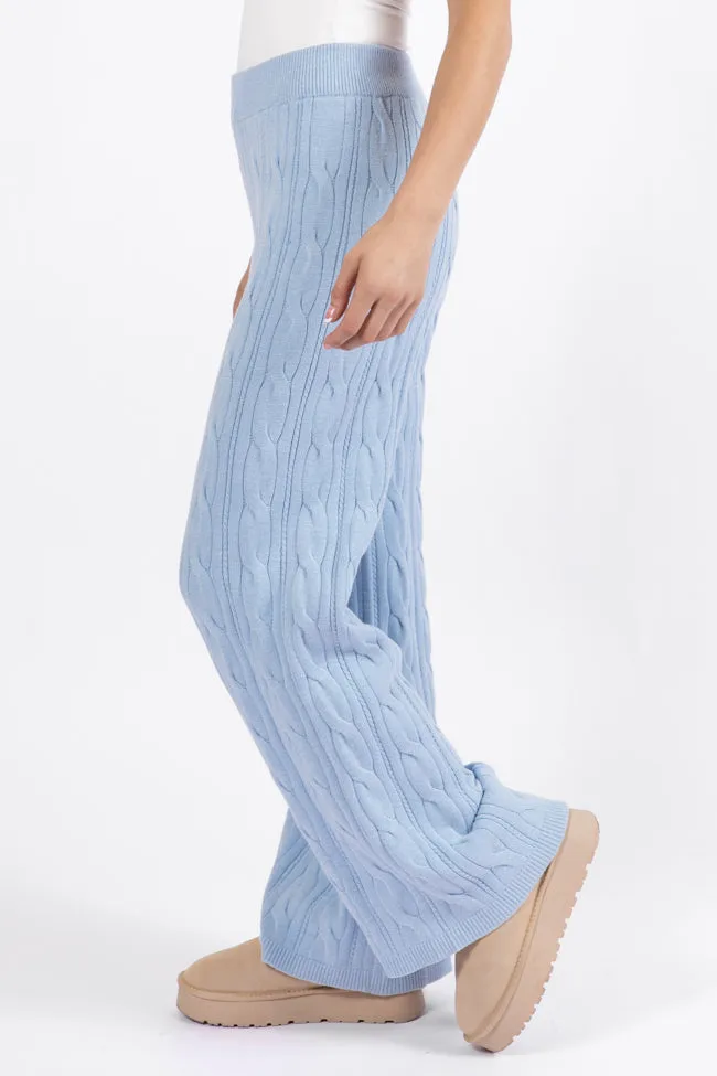 Forever Winter Light Blue Cable Knit Sweater Lounge Pants FINAL SALE sold by Pink Lily product image thumbnail 3