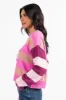 Take Your Time Pink and Berry Multi Color Block Striped Crop Sweater FINAL SALE sold by Pink Lily