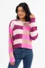 Take Your Time Pink and Berry Multi Color Block Striped Crop Sweater FINAL SALE sold by Pink Lily