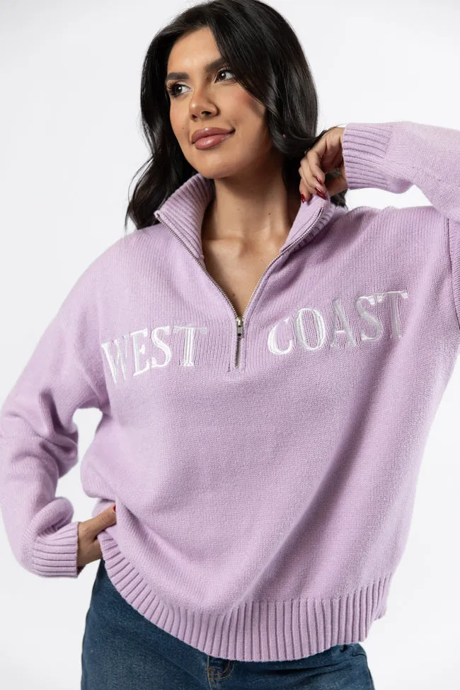 Roll With It Purple West Coast Quarter Zip Sweater FINAL SALE sold by Pink Lily