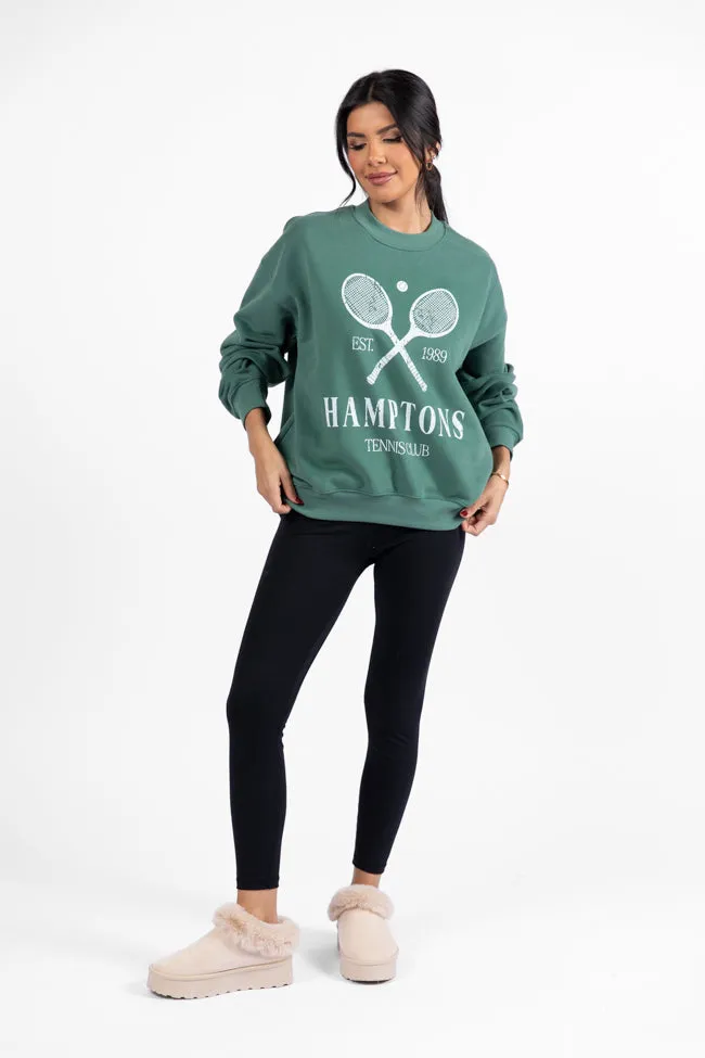 Hamptons Tennis Club Pine Needle Green Graphic Sweatshirt DOORBUSTER sold by Pink Lily product image thumbnail 4