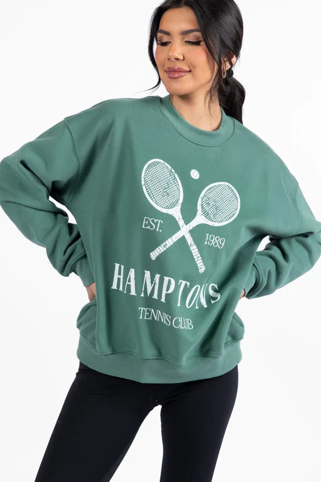 Hamptons Tennis Club Pine Needle Green Graphic Sweatshirt DOORBUSTER sold by Pink Lily product image thumbnail 5