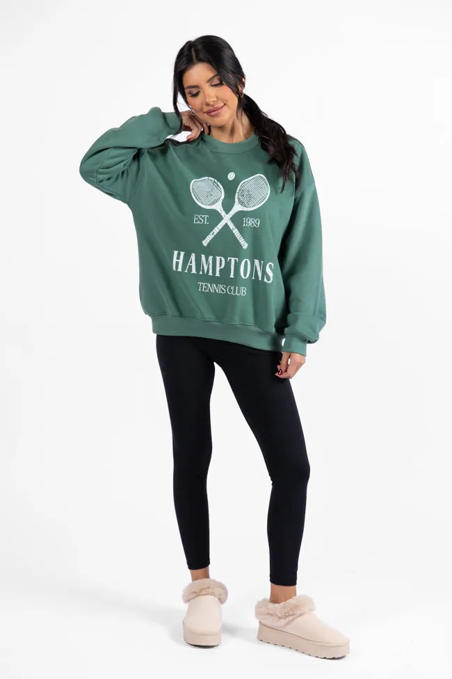 Hamptons Tennis Club Pine Needle Green Graphic Sweatshirt DOORBUSTER sold by Pink Lily product image thumbnail 2