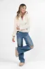 Stay Here Beige Contrast Trim Sherpa Pullover FINAL SALE sold by Pink Lily