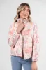 Vail Valley Pink Multi Patch Floral Quilted Zip Up Jacket sold by Pink Lily