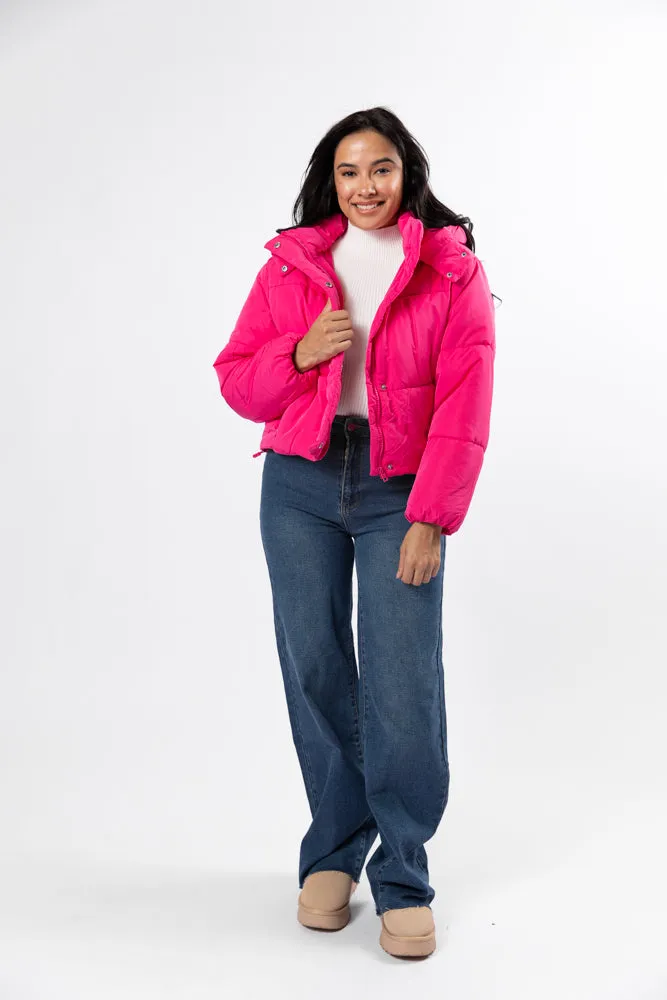 Called It Fuchsia Hooded Puffer Jacket SALE sold by Pink Lily product image thumbnail 4