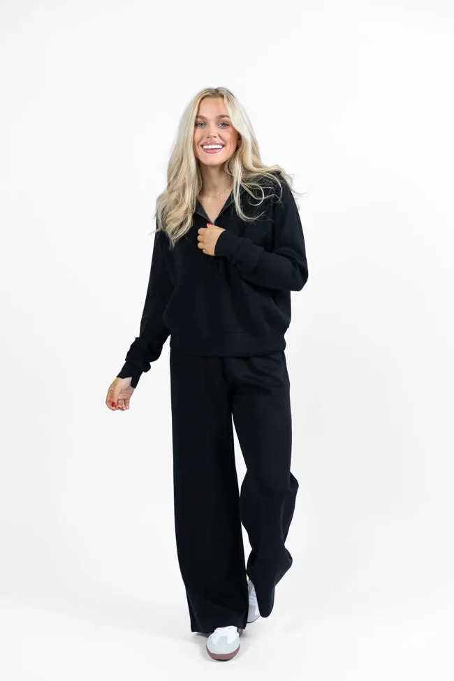 Let's Just Stay Black Knit Wide Leg Pants SALE sold by Pink Lily product image thumbnail 2