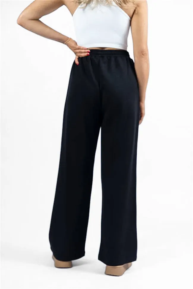 Let's Just Stay Black Knit Wide Leg Pants SALE sold by Pink Lily product image thumbnail 4