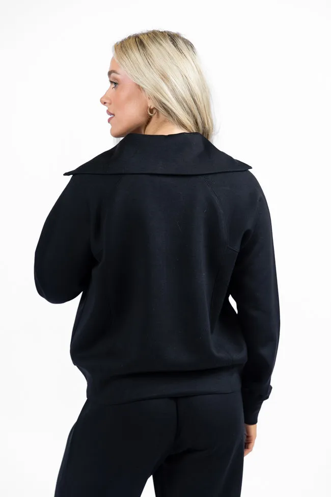 Let's Just Stay Black Quarter Zip Knit Pullover FINAL SALE sold by Pink Lily product image thumbnail 4