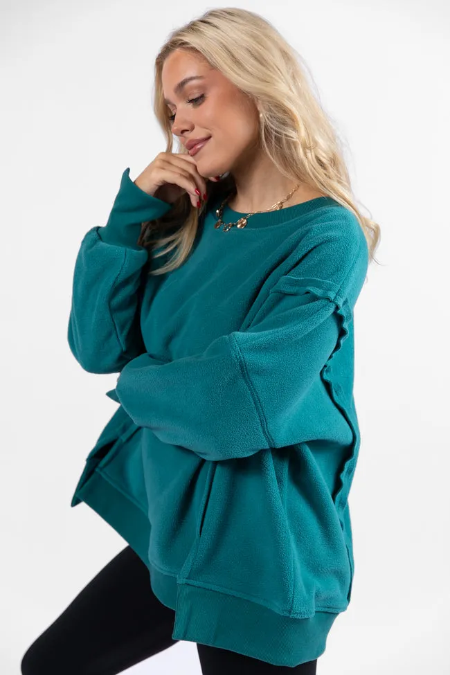 Scouted Out Jade Oversized Fleece Sweatshirt SALE sold by Pink Lily product image thumbnail 4