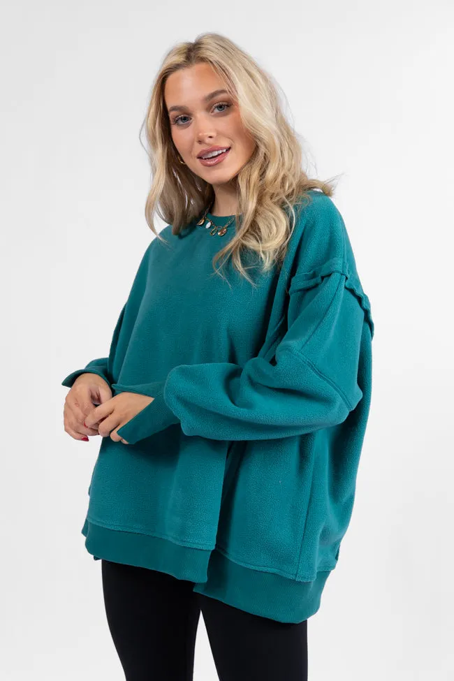 Scouted Out Jade Oversized Fleece Sweatshirt SALE sold by Pink Lily