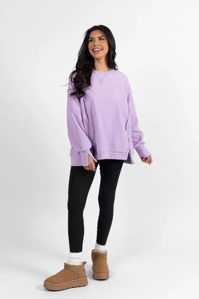 Scouted Out Purple Oversized Fleece Sweatshirt FINAL SALE sold by Pink Lily product image thumbnail 2