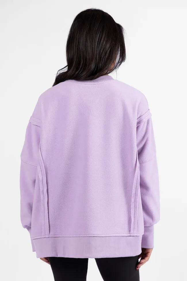 Scouted Out Purple Oversized Fleece Sweatshirt FINAL SALE sold by Pink Lily product image thumbnail 5