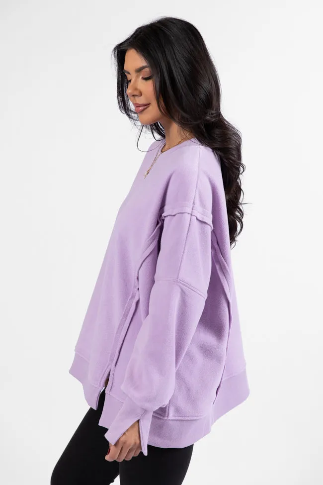 Scouted Out Purple Oversized Fleece Sweatshirt FINAL SALE sold by Pink Lily product image thumbnail 4