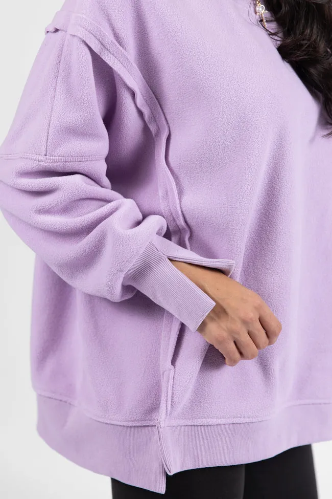Scouted Out Purple Oversized Fleece Sweatshirt FINAL SALE sold by Pink Lily product image thumbnail 3