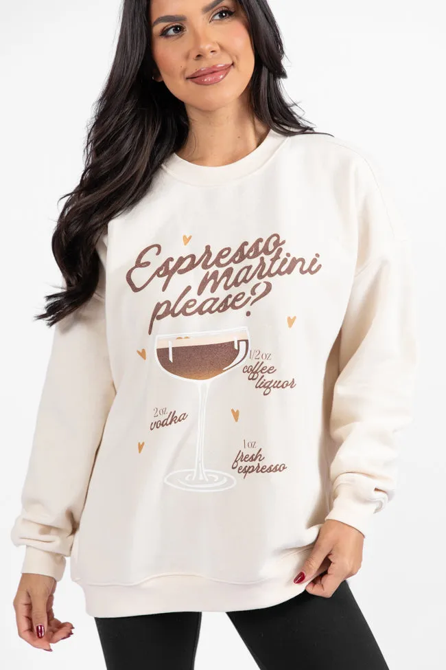 Espresso Martini Please Cream Graphic Sweatshirt sold by Pink Lily product image thumbnail 4