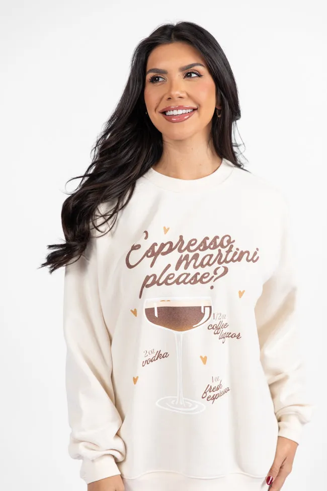 Espresso Martini Please Cream Graphic Sweatshirt sold by Pink Lily product image thumbnail 3
