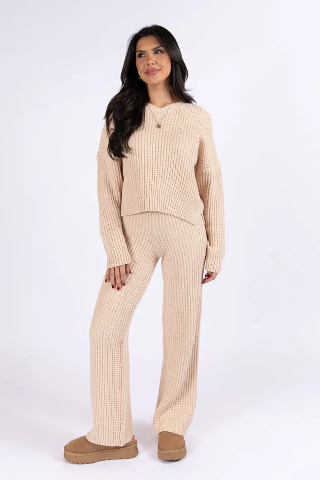 This Is Why Tan Thermal Waffle Knit Pants FINAL SALE sold by Pink Lily product image thumbnail 2