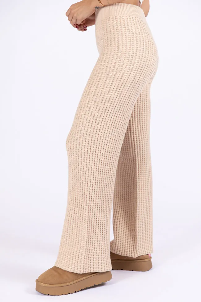 This Is Why Tan Thermal Waffle Knit Pants FINAL SALE sold by Pink Lily product image thumbnail 3