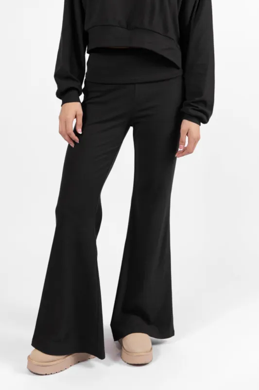 In A Dream Foldover Band Super Soft Flare Pants FINAL SALE made by Pink Lily