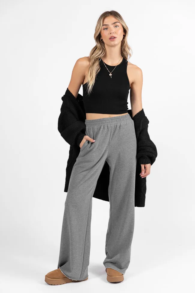 Before You Go Grey Wide Leg Sweatpants FINAL SALE sold by Pink Lily product image thumbnail 2
