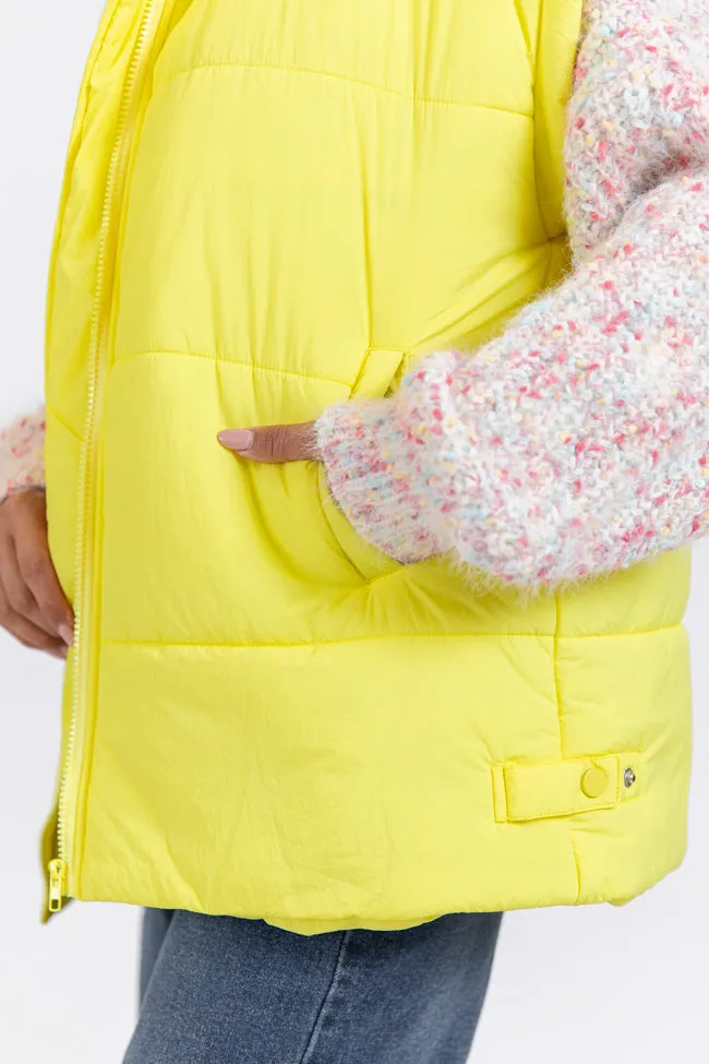 Going Upstate Yellow Oversized Puffer Vest FINAL SALE sold by Pink Lily product image thumbnail 3
