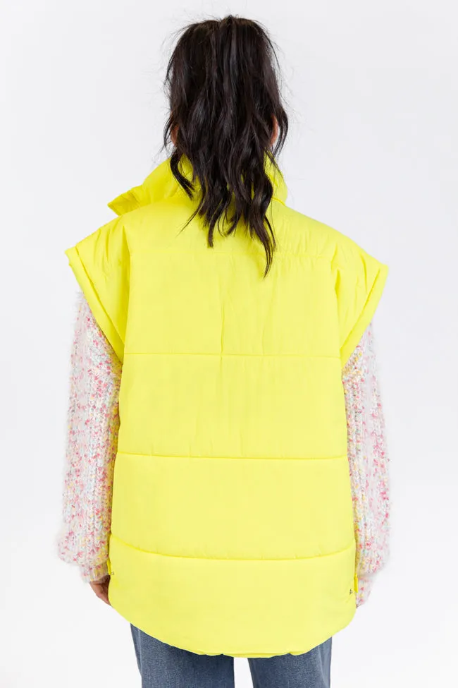 Going Upstate Yellow Oversized Puffer Vest FINAL SALE sold by Pink Lily product image thumbnail 5