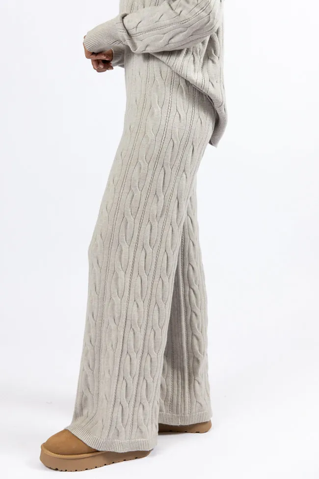 Forever Winter Grey Cable Knit Lounge Pants FINAL SALE sold by Pink Lily product image thumbnail 3