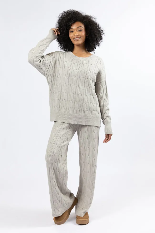Forever Winter Grey Cable Knit Lounge Pants FINAL SALE sold by Pink Lily product image thumbnail 2
