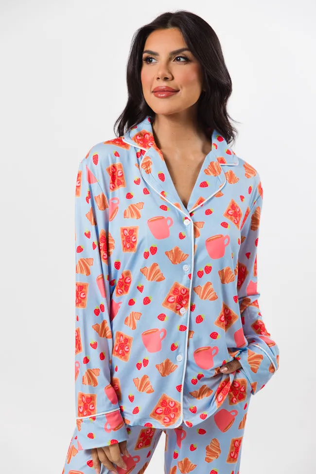 On A Cloud In Girl Brunch Plush Knit Pajama Set FINAL SALE sold by Pink Lily product image thumbnail 3