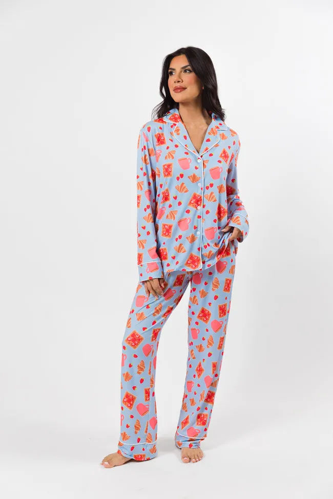 On A Cloud In Girl Brunch Plush Knit Pajama Set FINAL SALE sold by Pink Lily product image thumbnail 2