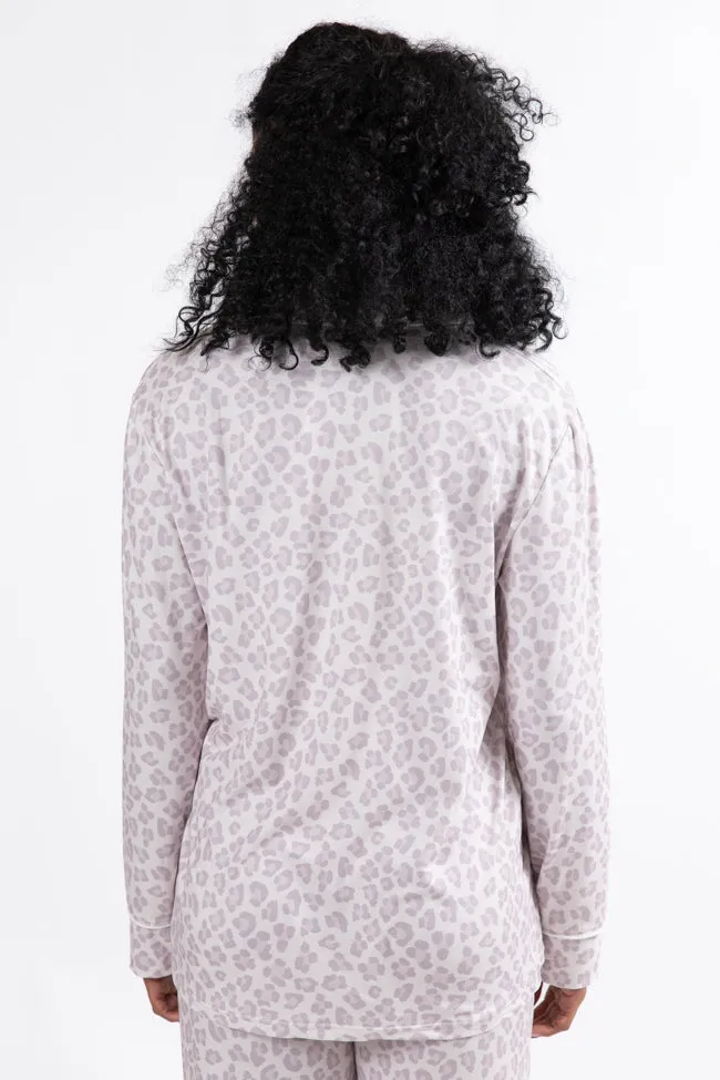 On A Cloud Light Leopard Plush Knit Pajama Set FINAL SALE sold by Pink Lily product image thumbnail 5