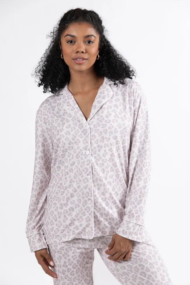 On A Cloud Light Leopard Plush Knit Pajama Set FINAL SALE sold by Pink Lily product image thumbnail 3