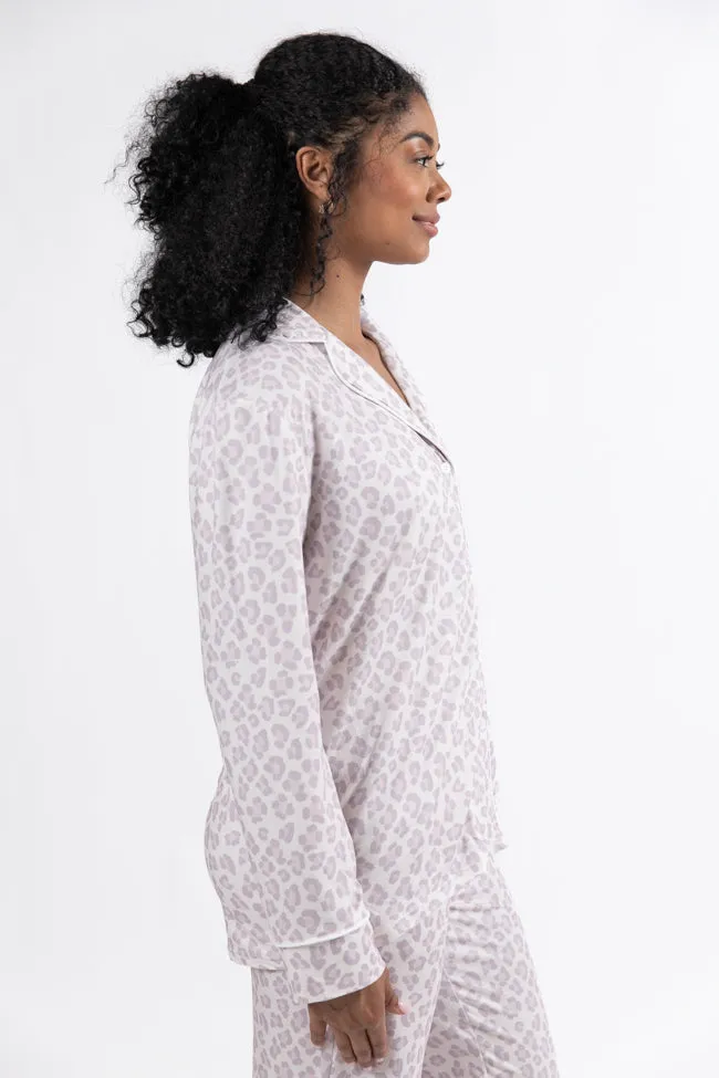 On A Cloud Light Leopard Plush Knit Pajama Set FINAL SALE sold by Pink Lily product image thumbnail 4