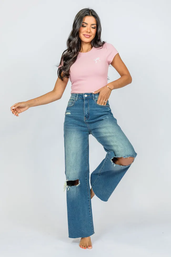Kelsea Medium Wash Tall Wide Leg Jeans FINAL SALE sold by Pink Lily