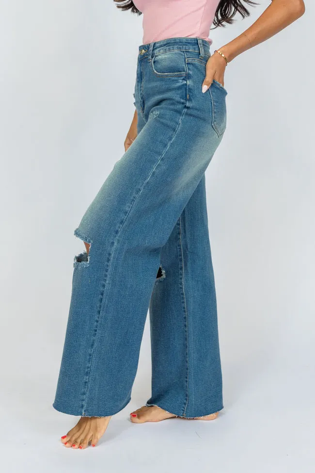 Kelsea Medium Wash Tall Wide Leg Jeans FINAL SALE sold by Pink Lily product image thumbnail 4