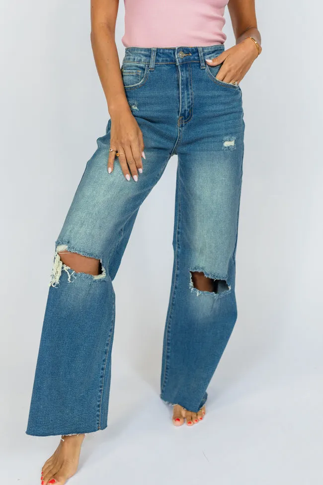 Kelsea Medium Wash Tall Wide Leg Jeans FINAL SALE sold by Pink Lily product image thumbnail 2