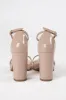 Shivani Nude Leather Heels SALE sold by Pink Lily