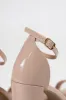 Shivani Nude Leather Heels SALE sold by Pink Lily