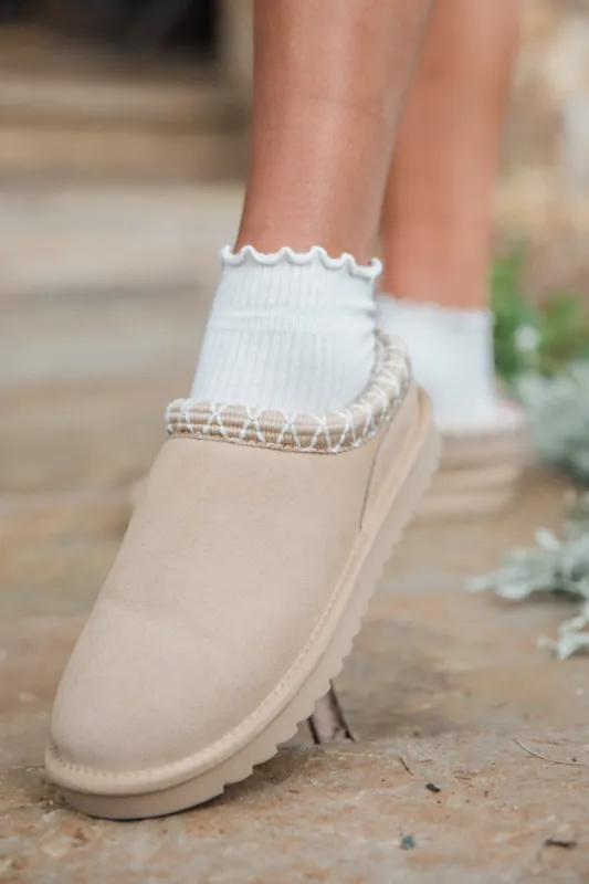 Sydney Light Beige Short Slip-On Bootie SALE sold by Pink Lily