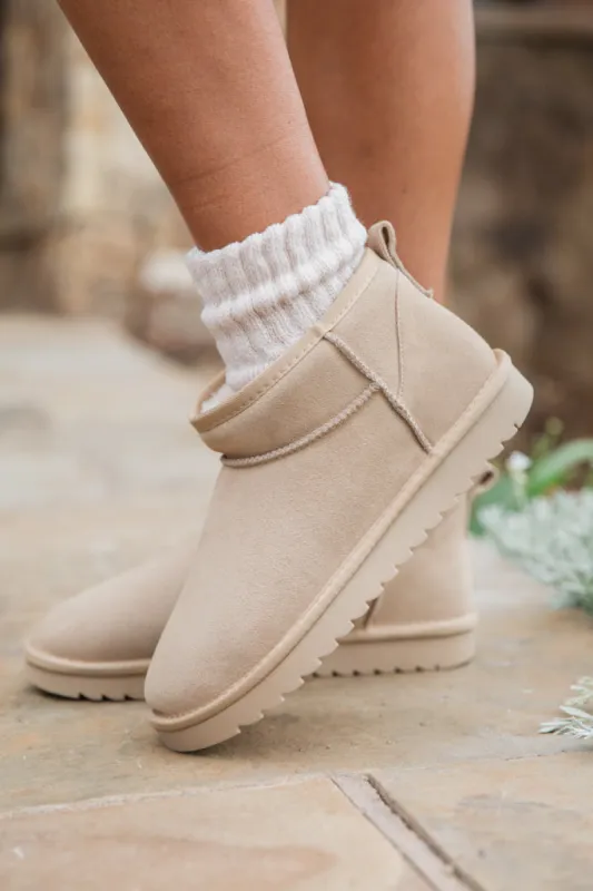 Georgia Light Beige Mini Boot FINAL SALE sold by Pink Lily