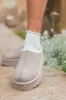 Gabbie Grey Embroidered Slippers SALE sold by Pink Lily