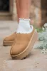 Gabbie Chestnut Embroidered Slippers FINAL SALE sold by Pink Lily