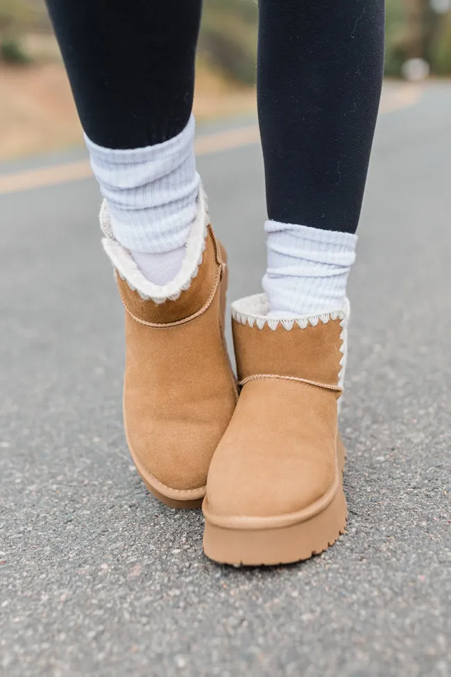 Cassie Chestnut Embroidered Mini Boots Emily Fauver X Pink Lily sold by Pink Lily product image thumbnail 2