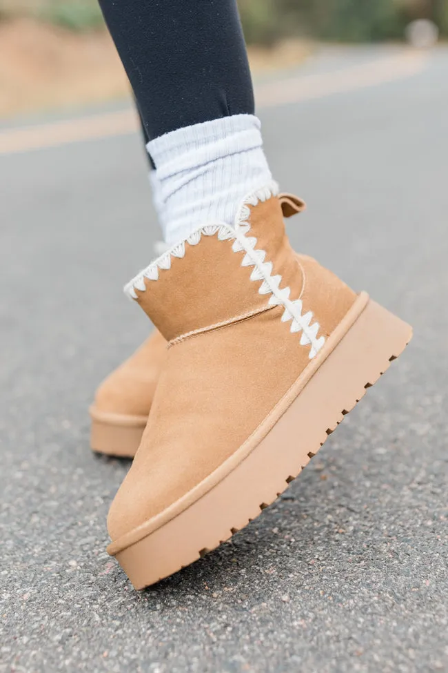 Cassie Chestnut Embroidered Mini Boots Emily Fauver X Pink Lily sold by Pink Lily product image thumbnail 3