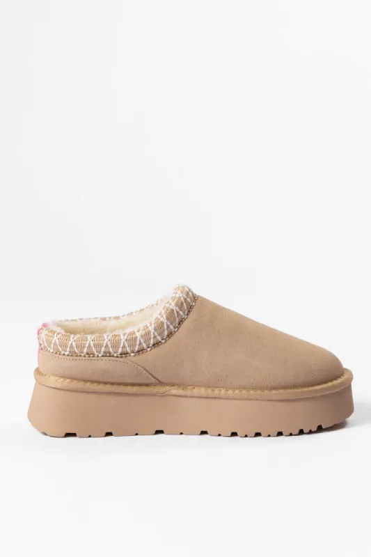 Sydney Light Beige Platform Slipper FINAL SALE sold by Pink Lily