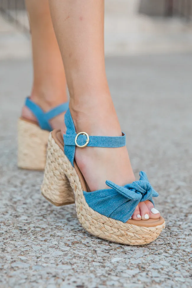 Kacey Chambray Bow Woven Heels sold by Pink Lily product image thumbnail 3